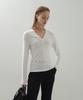 LOVENTINA Deep V-Neck Cutout Top_White
