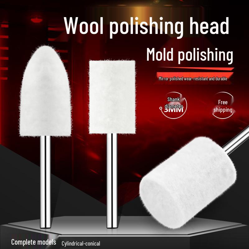 Wool Polishing Buffing Head with Shank for Mirror Finish on Jade and Metal