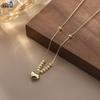 Effie Queen Love Heart Pendant Necklace 925 Sterling Silver Design Wedding Party Simple Heart Bone Chain Choker Jewelry APN49