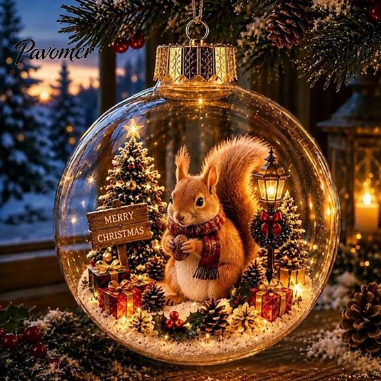 Durable Holiday Party Supplies Glowing Christmas Story Ornament, Mini Scene in Ball, Light Up Hanging Decorations for Garden Clear Plastic Ball