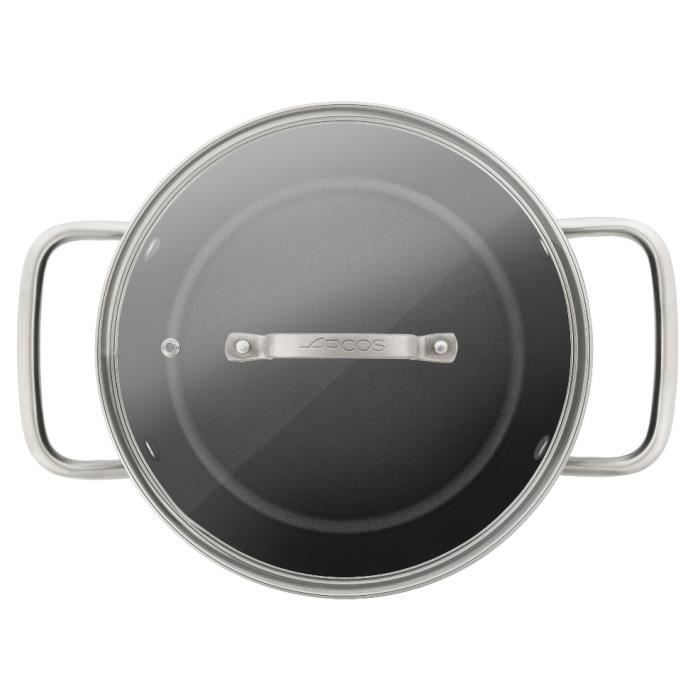 ARCOS Samoa - Faitout Anti-Adhésive en Aluminium Forge avec Couvercle en Verre (16 mm)