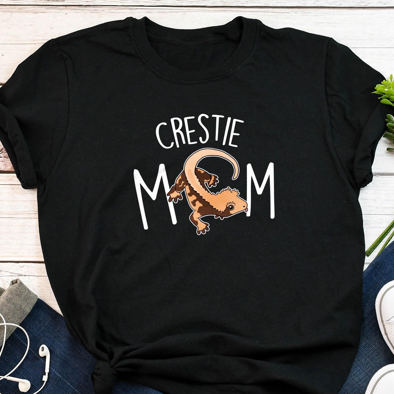 Crested Gecko Shirt, Crestie Mom, Tshirt, Pet Reptile Lover Gift, Funny Lizard T-Shirt Cute Harlequin Crested Gecko Tee 100