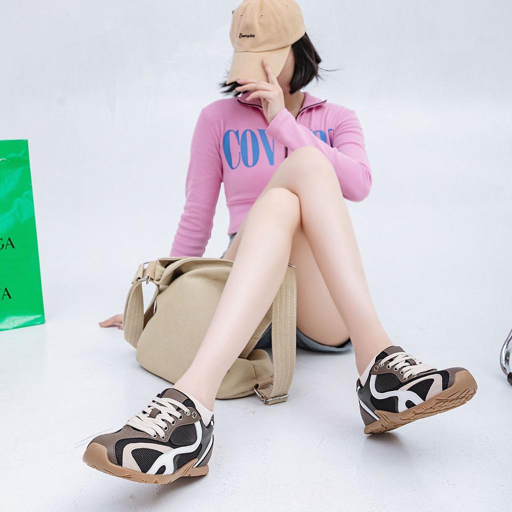 Lost Elk Oil Poor German Training Genuine Leather Thick Bottom German Training Women 2025 Summer Sports Breathable Casual Shoes Retro Style