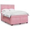 Pink Box Spring Bed with Mattress 140 X 190 Cm Velvet