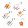 Slow Resbound Finger Button Clicker Soft Squeeze Toy Keychain Fidget Keychain  Holiday Gifts