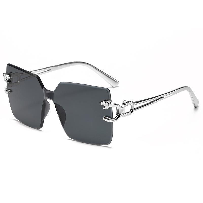 Retro Square Metal Sunglasses Women Men Rimless Trend Luxury Shades Leisure Travel Sun Glasses Lady Man UV400 Protective Glasses