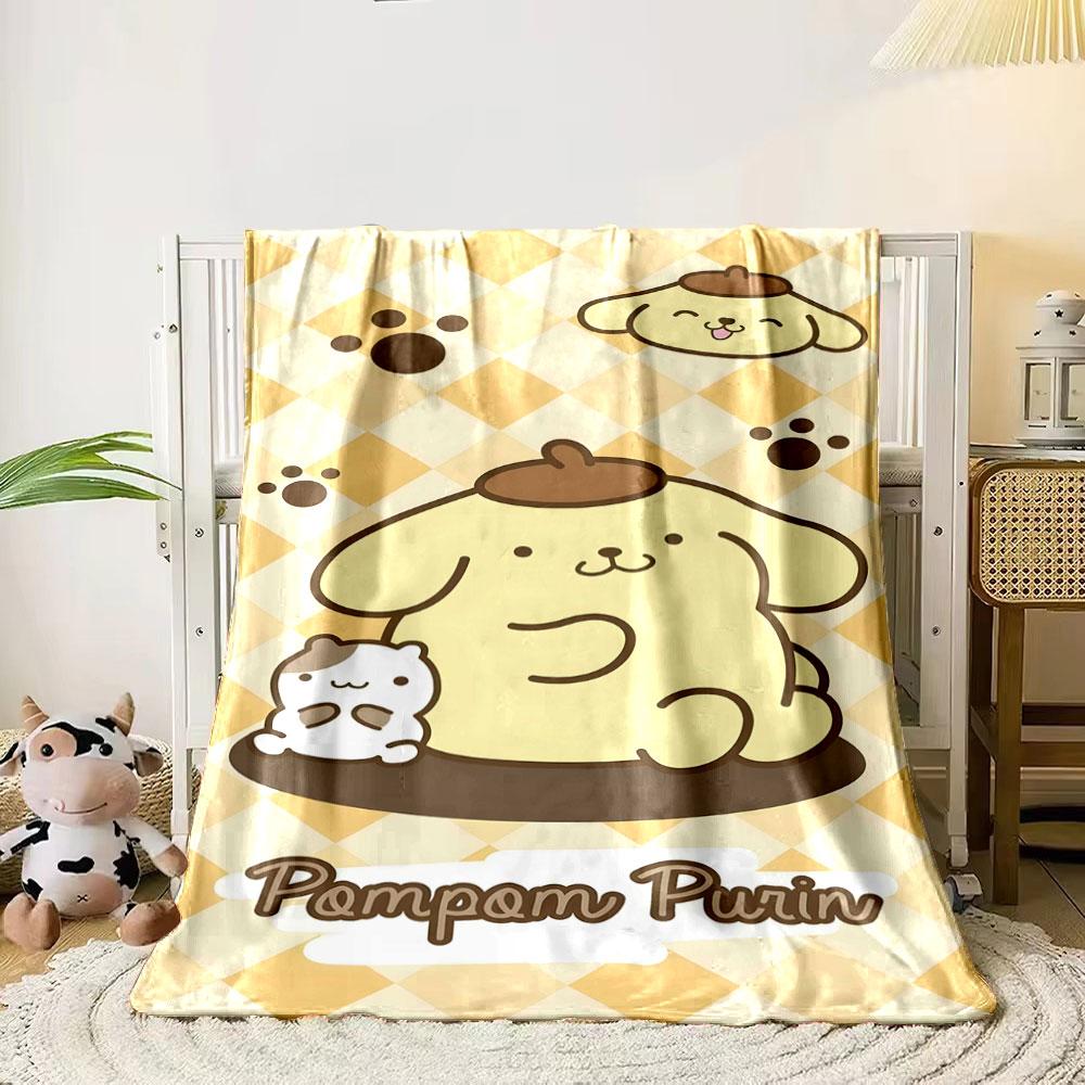 

Yellow checkered background with cartoon animals and paw print accents. for all seasons blanket lunch break throw gift 80cm x 120cm
