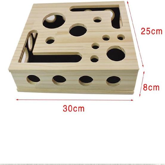 Cat Scratch Puzzle Enrichment Box Nail File Stress Free Alternative To Clippers and Grinders, Wooden Cat Nail File Scratcher Felines Files Claws Maze