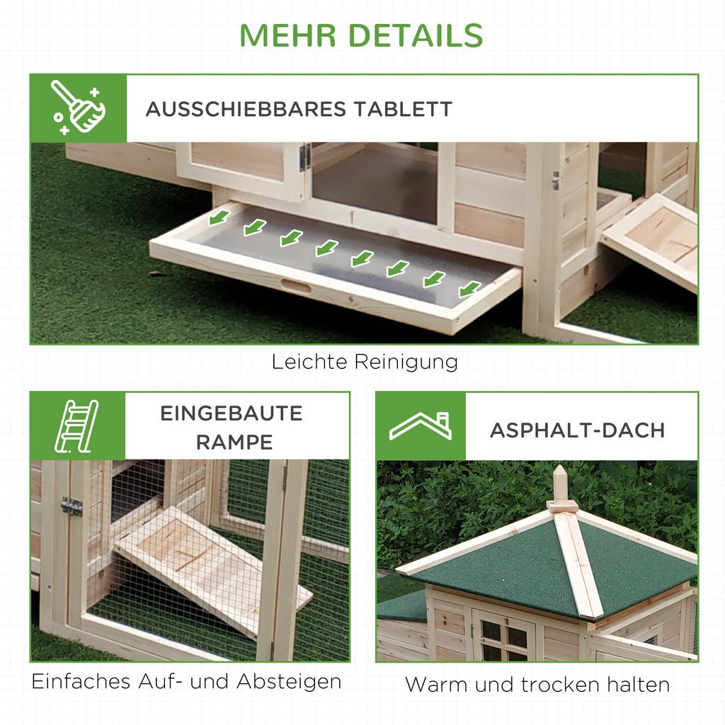 Chicken Coop Small Animal Pet Cage W/ Nesting Box Outdoor Run Backyard Wooden