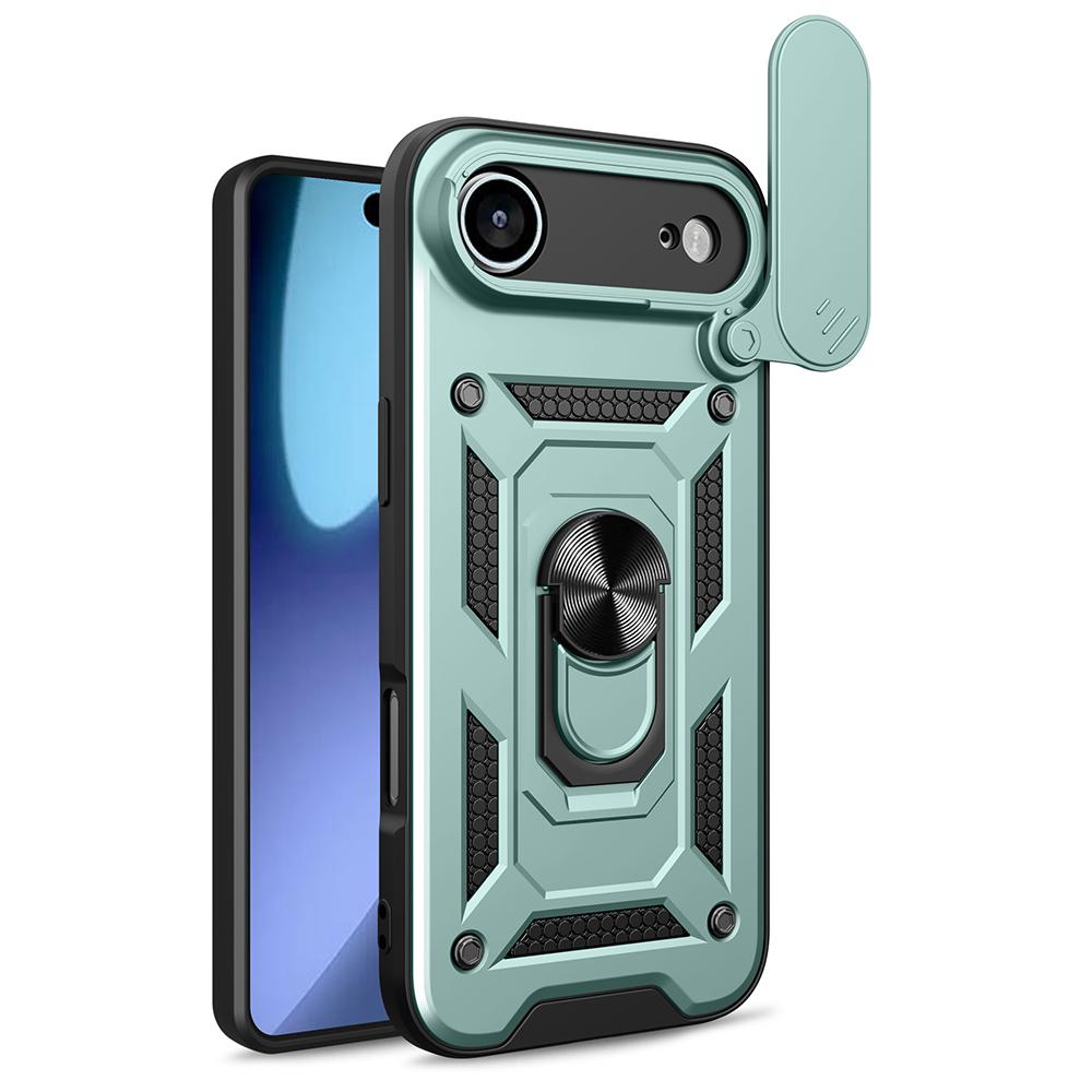 AMORUS For iPhone 17 Air Case Kickstand PC+TPU Phone Cover with Camera Lens Slider