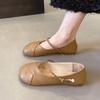 Light Mouth Doudou Single Shoes Women's Spring and Autumn New Skirt Soft Sole Pregnant Women Flat Mary Jane Shoes Silver
