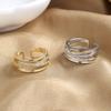 2026 Light Luxury Index Finger Opening Cold Wind Multi-layer Zircon Line Ring Female Personality Fashion Niche Design Ring