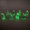 8Pcs Halloween Ghost Ornament Weather-Resistant Glow in The Dark Mini Ghost Figures Halloween Party Decoration
