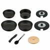 Thermos Durable Series 9-Piece Removable Handle Frying Pan Set (BA), Black, Induction Compatible, KSB-9A BK