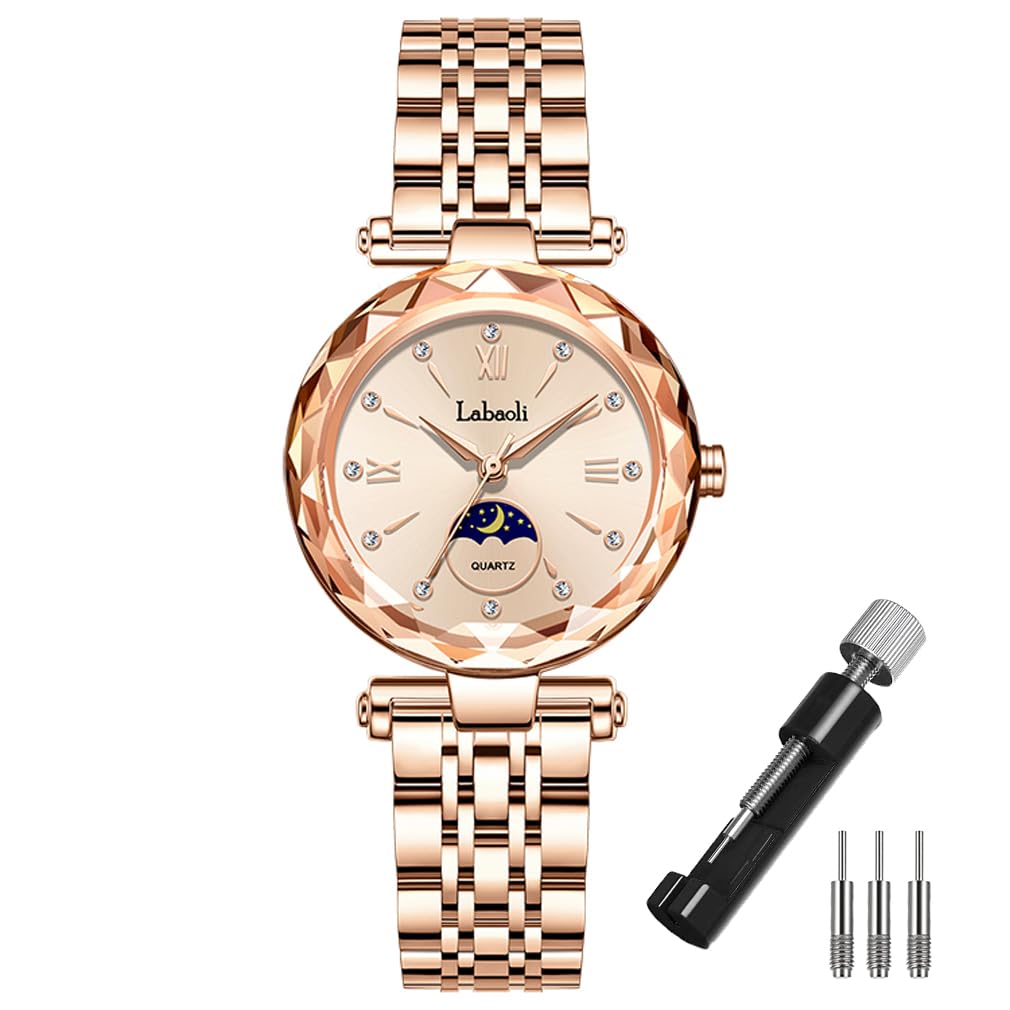 

Rose Gold Watch with Brand Stainless Gift for Gold Watch for Women Women s Crystals, Stylish, Waterproof, Name, Business, Steel, Luxury, Cute, Her,