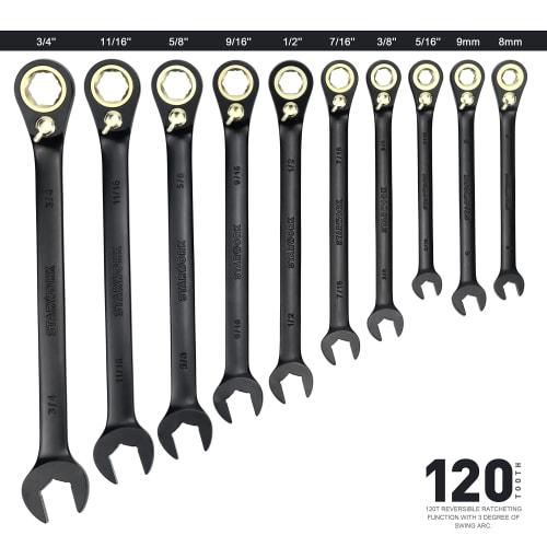 20-Piece STARWORK TRUE MECHANIC? Ratchet Wrench Set, 120T Dual-Purpose Head, Non-Slip Gear, XL (SAE/Metric), with Storage Bag