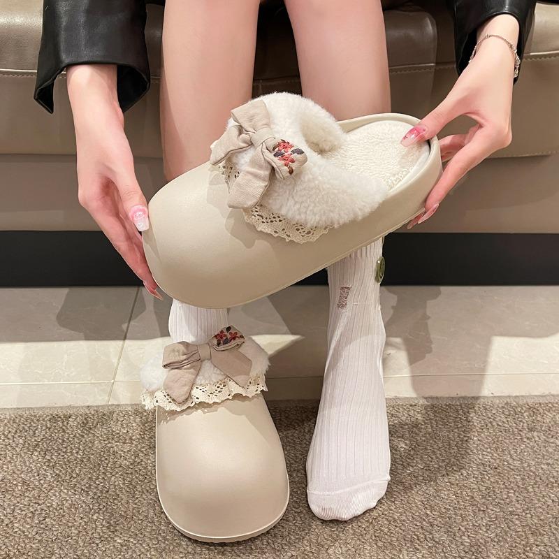 Thick-bottomed cotton slippers women's indoor home and outdoor wear non-slip heightening winter new super warm soft cotton slippers