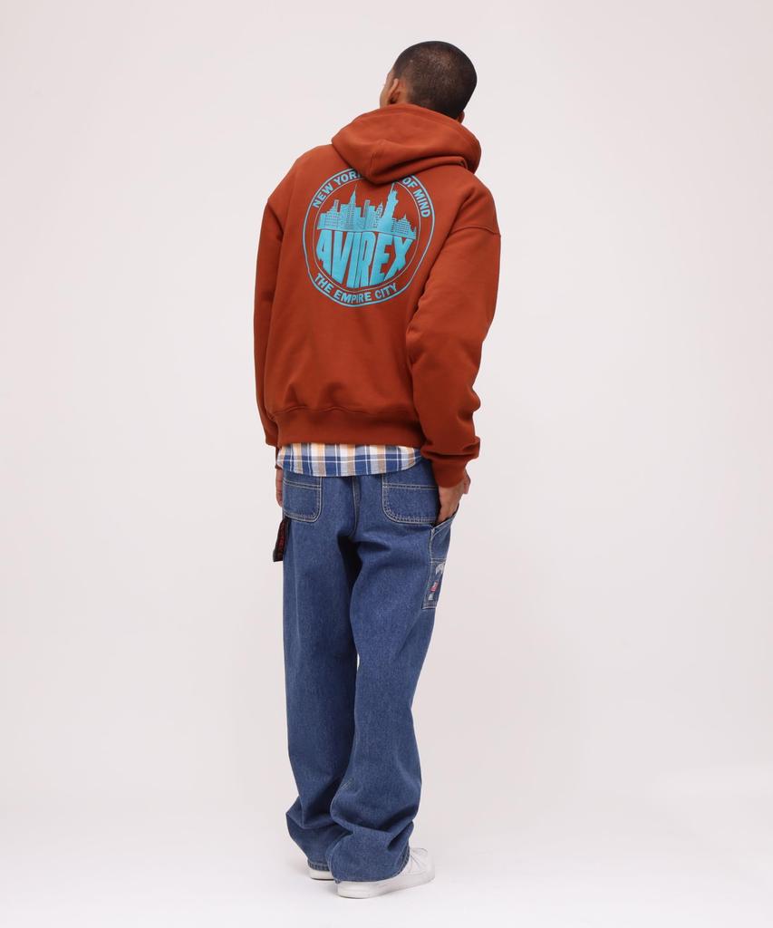 Avirex NEWYORK CITY SCAPE SWEAT PULLOVER HOODIE New York City Escape Sweat Pullover Size (WEB EXCLUSIVE) Men's Hoodie, M, 050, Brown, 783-4131010