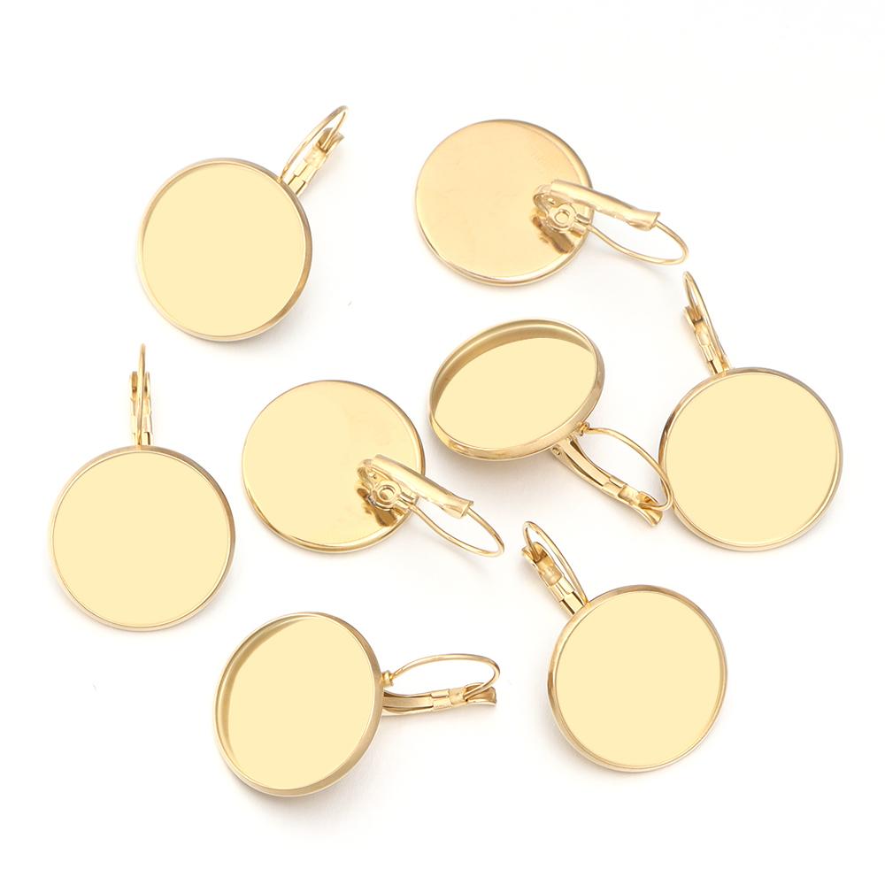 6 szt./partia Stal Nierdzewna Francuskie Kolczyki na Zaczepie Podstawki Pasujące do Kaboszonów Szklanych 8-25 mm, Cameo, Kolczyki DIY Moda Akcesoria