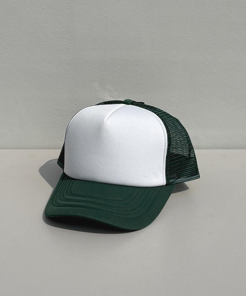 Nyuhaeteun Poly Mesh Cap (White/Dark Green)