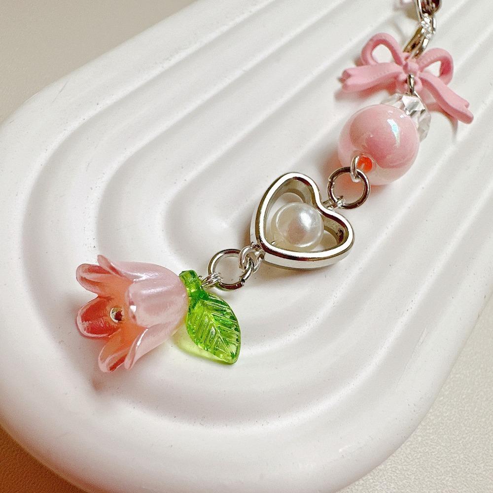 Anti-loss Mobile Phone Lanyard Convallaria Cell Phone Strap Bead Phone Chain  Woman Girl