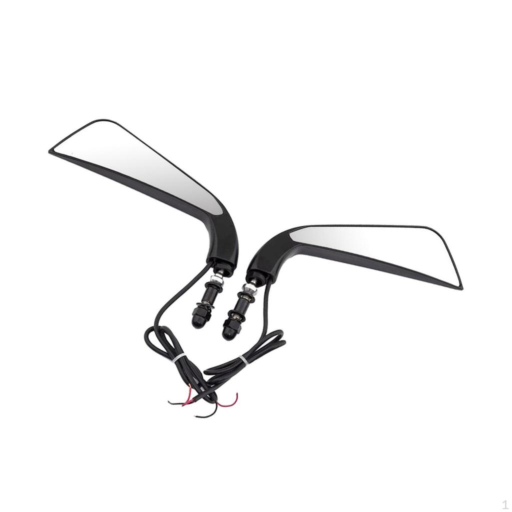 2 Pieces Motorcycle Rearview Mirrors, Rear View Mirror, with LED Turn Signal, Easy to Install,