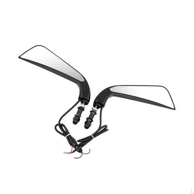 2 Pieces Motorcycle Rearview Mirrors, Rear View Mirror, with LED Turn Signal, Easy To Install,