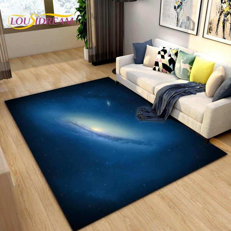 Galaxy universo espaço estrelas área tapete, tapete para sala de estar decoração do quarto das crianças, crianças brincam rastejando tapete antiderrapante