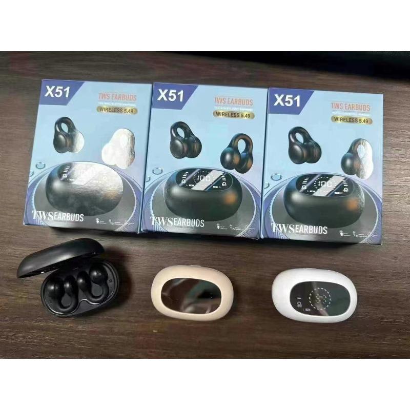 

Hot-selling X51 clip-on Bluetooth headset mirror digital display ultra-long battery life is crazy and comfortable to wear