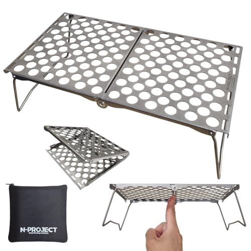 

N-project Titanium Table (S) - Foldable, Compact Outdoor Table - Ideal Size for Hiking and Solo Camping - UL TITANIUM TABLE [Made in Japan]