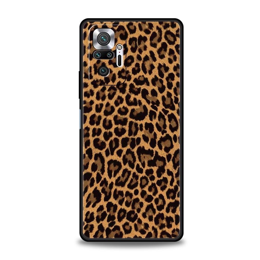 Phone Case For Xiaomi Redmi Note 13 12 5G 9S 9 8 10 11 Pro 9T 13C 12C 10C 9C 9A 7 Pro Soft Silicone Cover Leopard Cheetah Print