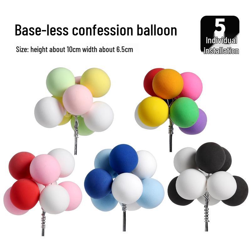 Colorful Retro Balloon Cake Toppers – Round Ball Dessert Decorations