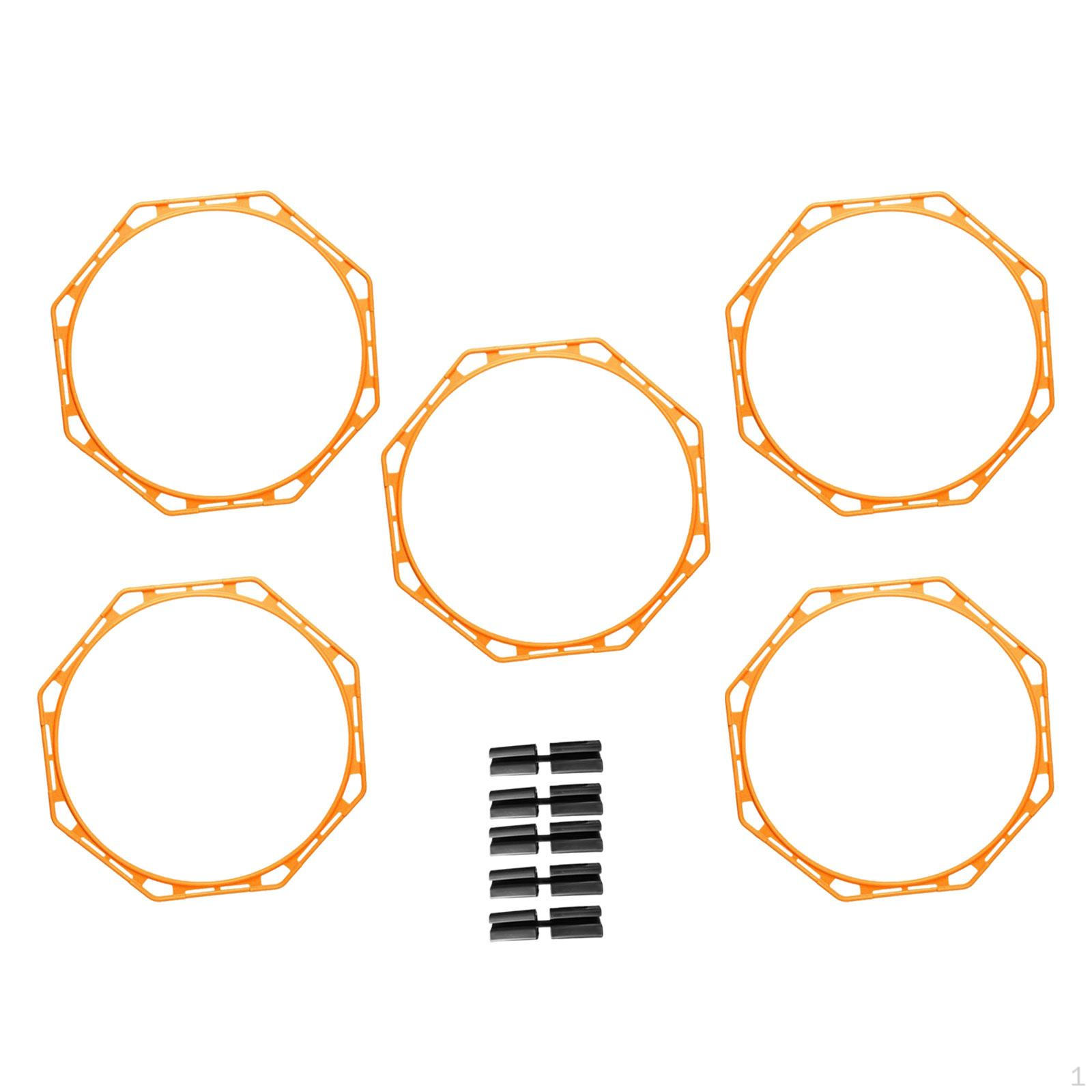 

5 колец для ловкости 19,69 дюймов Тренировочные инструменты для футбола и регби оранжевый