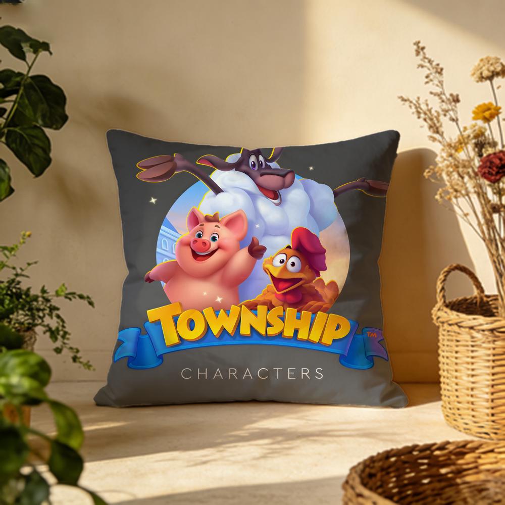 Trendy Ttownshipable Cushion Cover Versatile DoubleSided Pillow Case Fit for Sofa Bed Car Daily Decor
