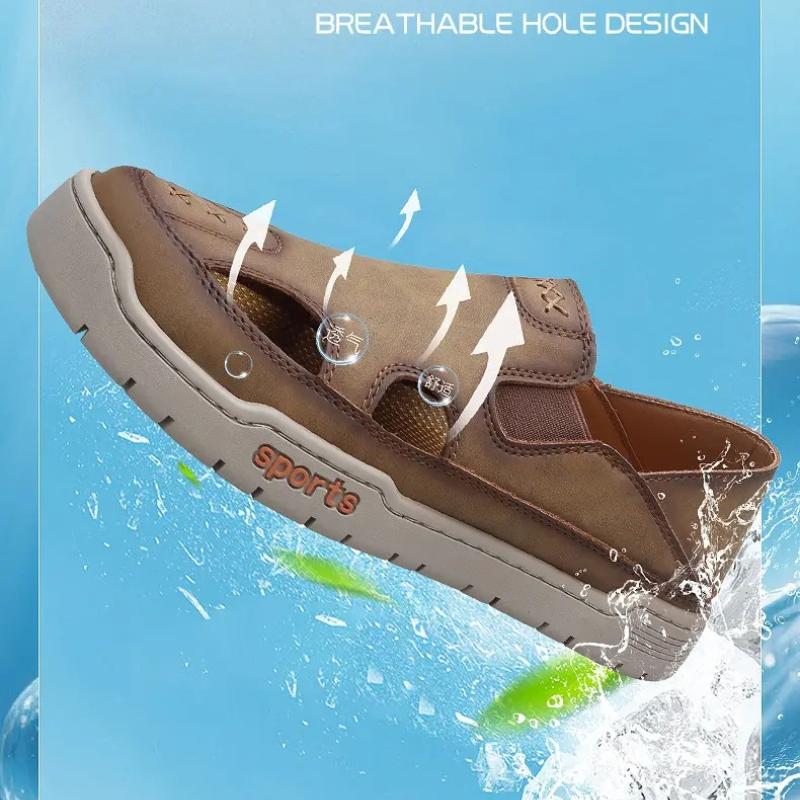 Heren Sandalen Zomer Comfortabel Man Casual Schoenen Mode Slippers Handgemaakt Ademend Lopen Rijden Voetbovenkleding