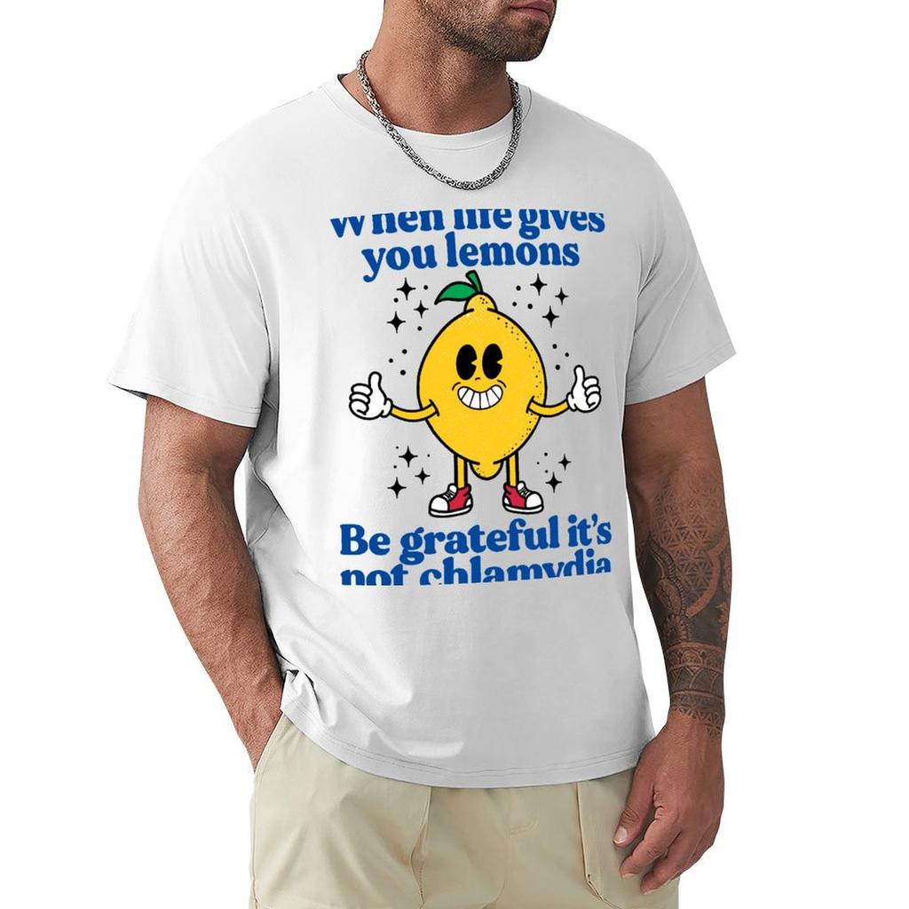 Lemons and Chlamydia TShirt vintage clothes Short sleeve tee heavyweights tshirts for men
