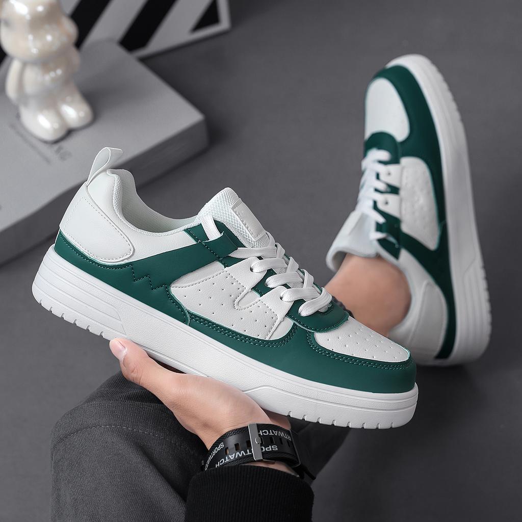 PU Leather Casual Sports Shoes Unisex Running Sneakers Fashion Board Shoes Walking Shoes Lightweight Non-slip