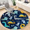 1PC Cartoon Dinosaur Office Round Area Rug, Mat Suitable For Office, Under Office Chairs Bedroom Living Room Home Decor, Room Deco