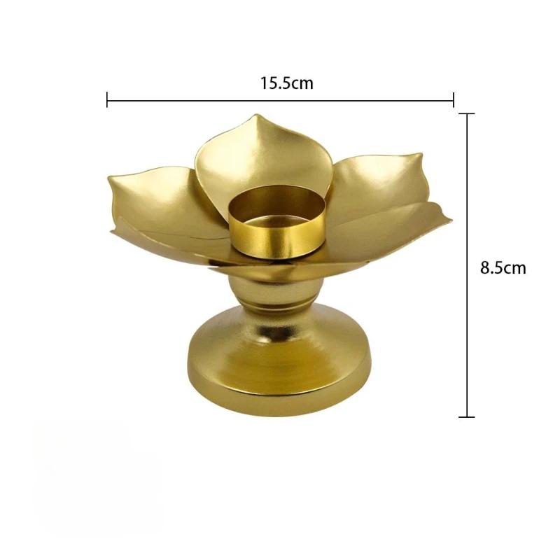 Creative Home Decor Metal Lotus Candlestick Aromatherapy Candle Stand Candle Tray Candle Cup Personalized Ornament Handicraft