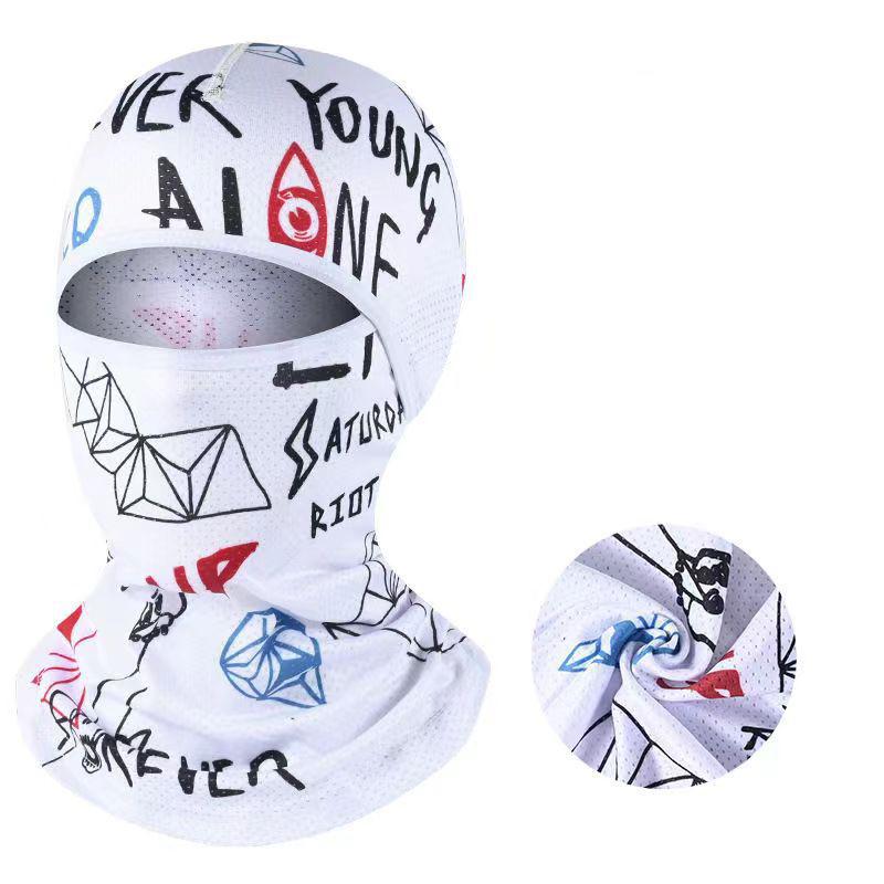 Summer Cool Balaclava Ice Silk Cycling Full Face Cap Sun Anti-UV Protection Sports Face Cover Headwear Bike Motorcycle Men's Hat