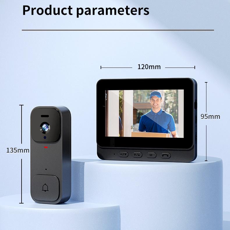 Smart Door Bell 2.4G WiFi Video Doorbell Video Intercom 4.3 Inch Home Security Intercom IR Night Vision Smart Eye Peephole X7