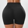 Women's Cross Waist Elastic Yoga Shorts with Peach Hip Design - Three-Quarter Length, Perfect for Running and Fitness