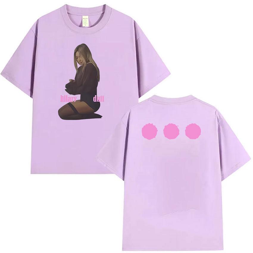 Hilary Duff Tour 2026 Merchandise T-shirt Unisex Dames Harajuku Kleding Esthetische Tops T-shirts Casual 100% Katoen Korte Mouw T-shirt