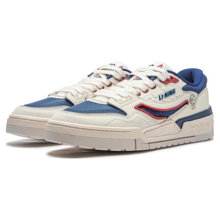 Li Ning 001 BTC PREMIUM Cushioning Slip Resistant Abrasion Resistant Low top Casual Shoes Men's White Blue AGCT495-2