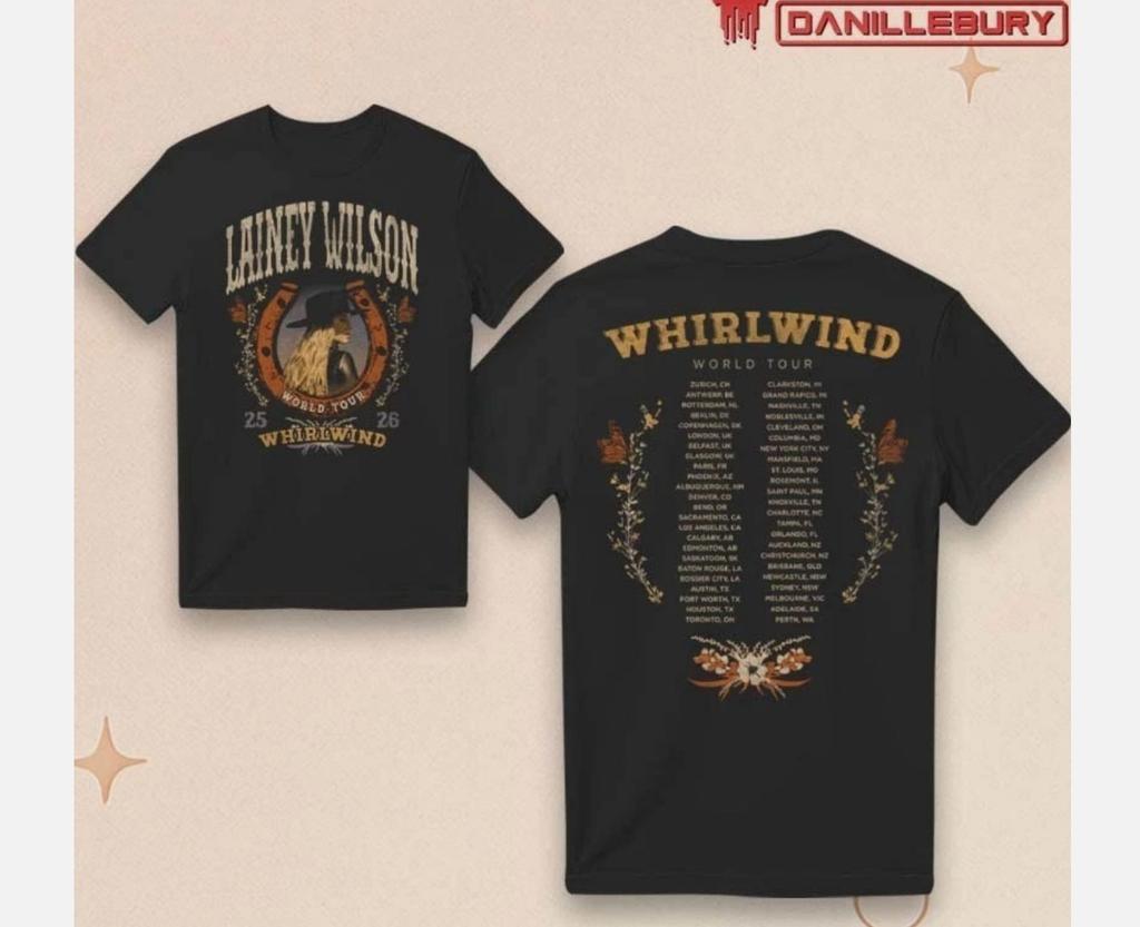 Lainey Wilson Whirlwind World Tour Podkova 2026 Merch Tričko