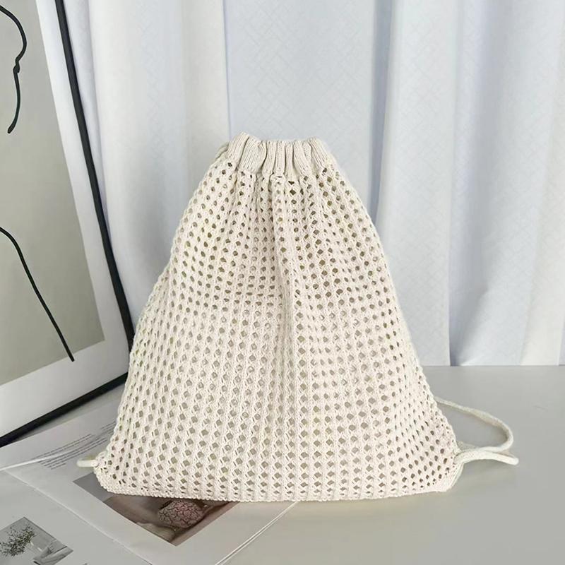 

Yogodlns Мода Женские Полые Плетеные Сумки Через Плечо Большой Вместимости Сумка Крючком Вязаные Сумки Эко Женская Сумка-Тоут для Шопинга 36x38cm бежевый