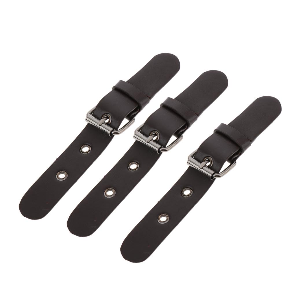 Set of 3 Sew on PU Leather Pin Buckles Bag Making Fastener Replacement Sewing