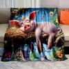 Piglet Sleeping Soundly On The Tree Blanket Warm Soft Fluffy Kids and Adult Sofa Bed Throw Blanket Suitable Home Travel Camping