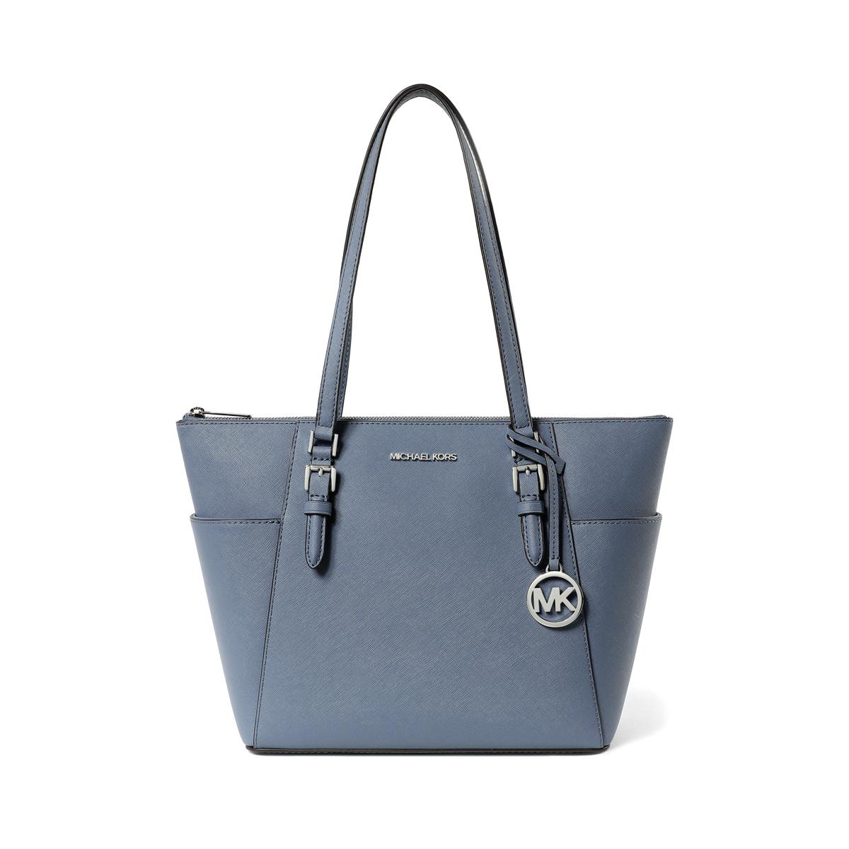 

Michael Kors Charlotte Letter Logo Pendant Classic Tote Bag Women tote bags Blue 35F0SCFT3L-405 Basic Set (Bag+Dust Bag)