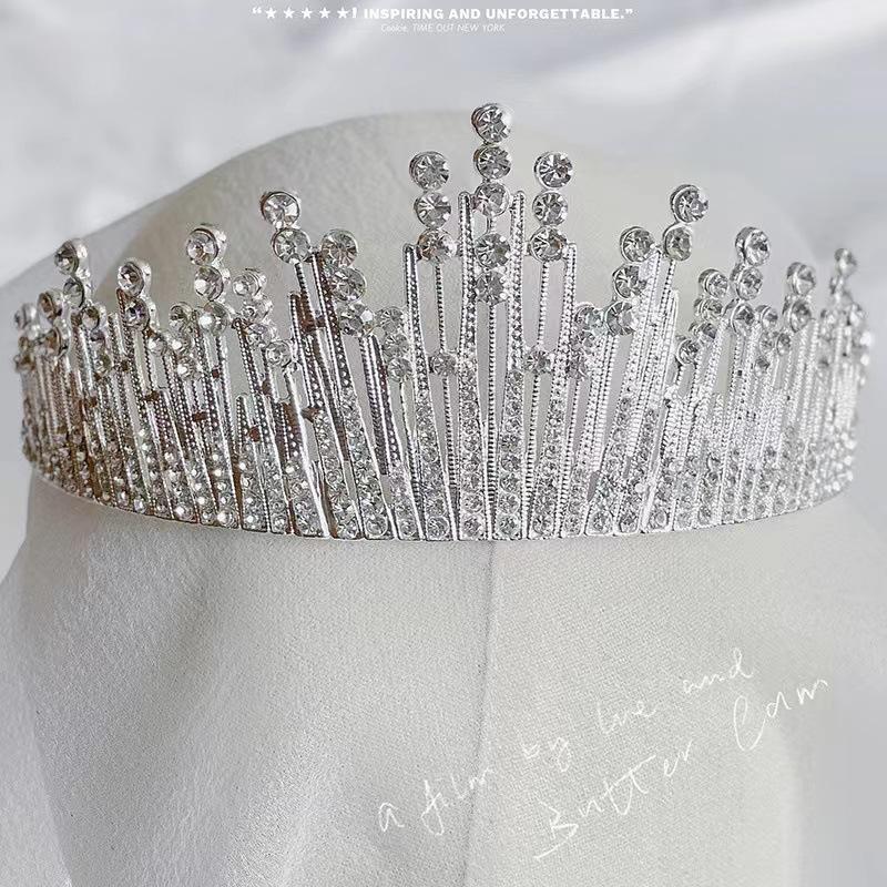 

Весільні аксесуари для волосся з перлинною короною, головний убір із кришталевою короною принцеси, пов язка